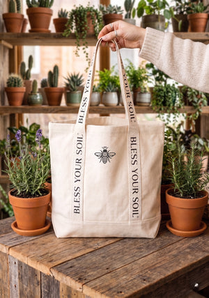 Bless Your Soil® Canvas Tote Plant Market Bag