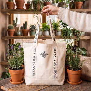 Bless Your Soil® Canvas Plant Shop Tote