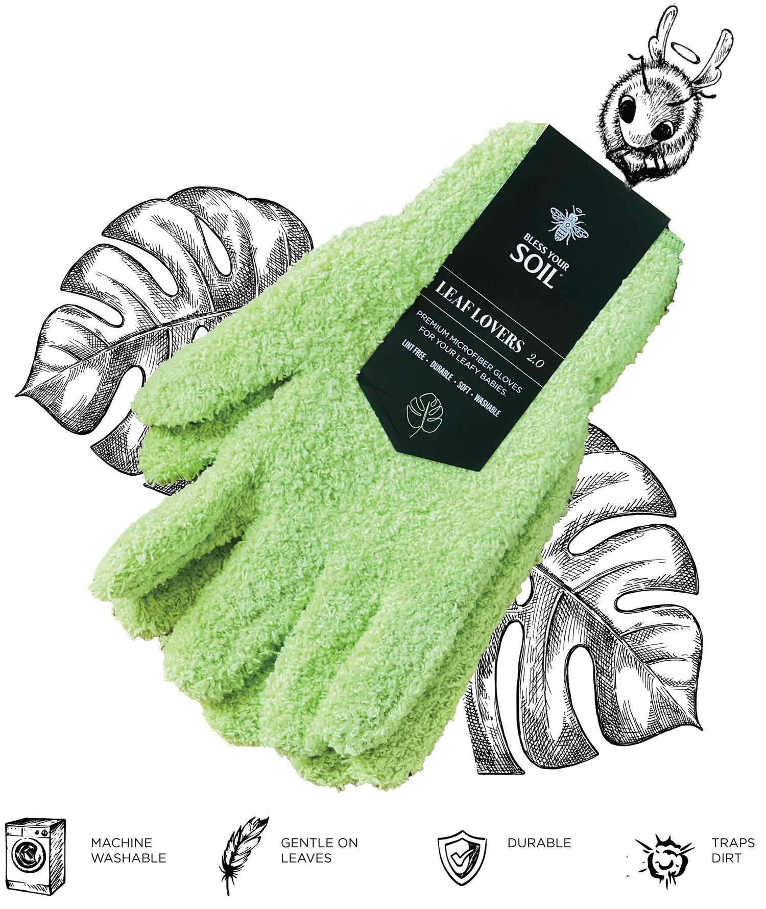 leaf dusting gloves for plants
