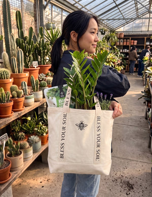 Bless Your Soil® Canvas Plant Shop Tote